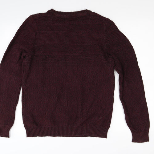 Preworn Mens Red  Knit Pullover Jumper Size S