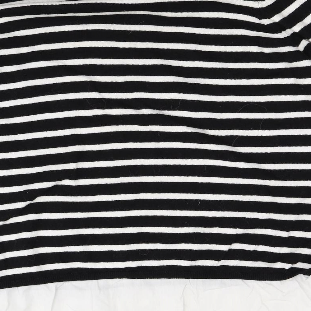 Bonmarché Womens Black Striped  Pullover Jumper Size L