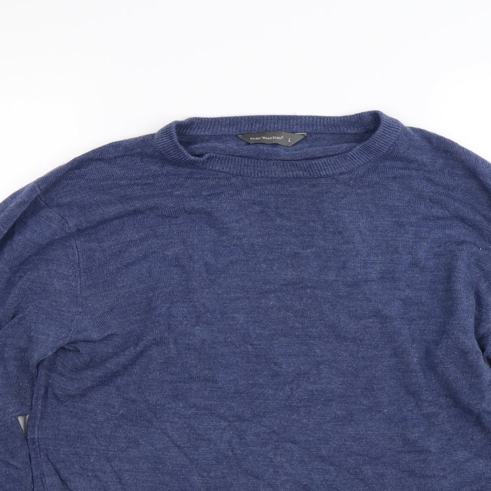 Ceader wood state Mens Blue  Knit Pullover Jumper Size L