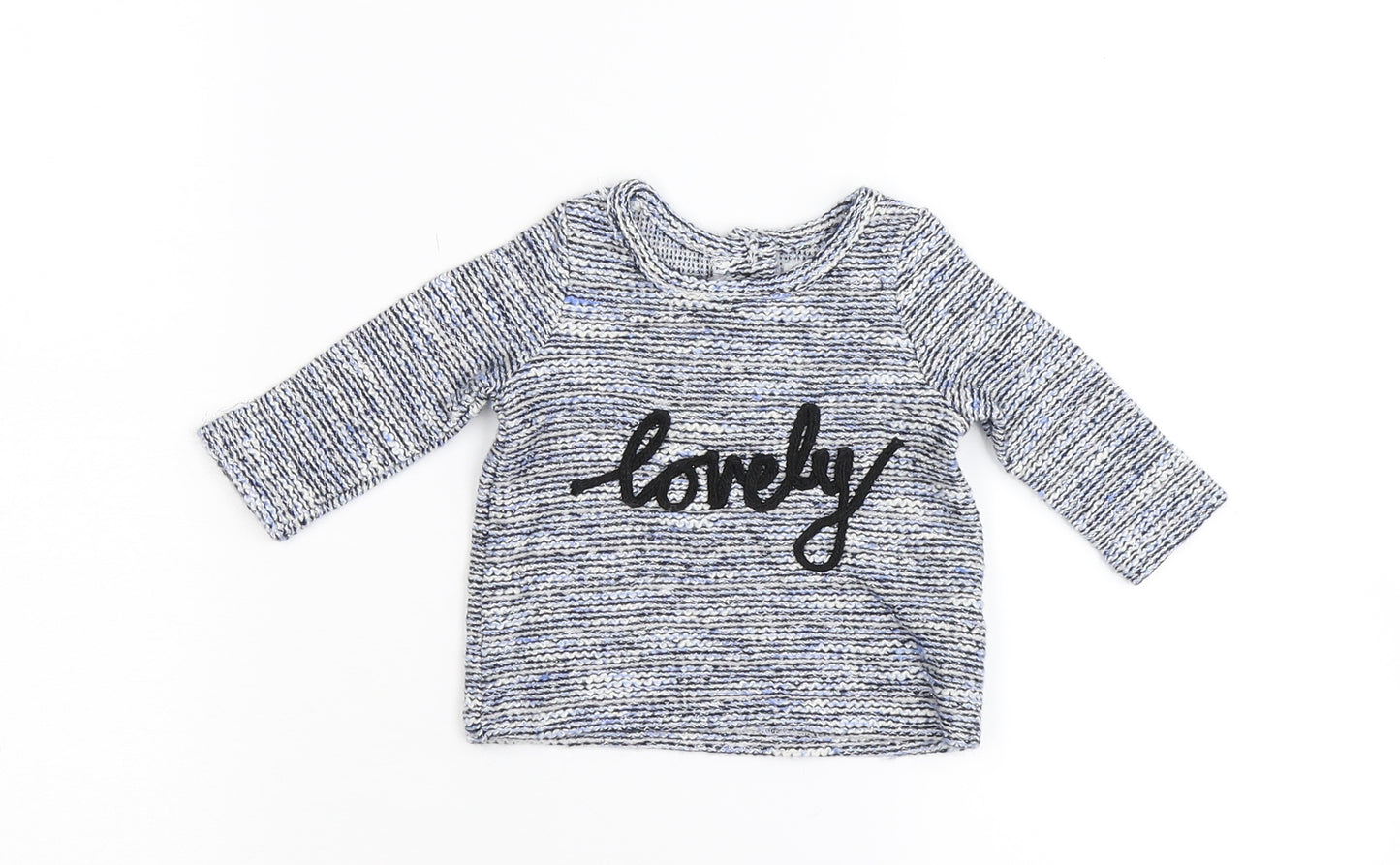 Primark Baby Blue  Knit Pullover Jumper Size 0-3 Months  - Loverly