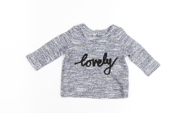 Primark Baby Blue  Knit Pullover Jumper Size 0-3 Months  - Loverly