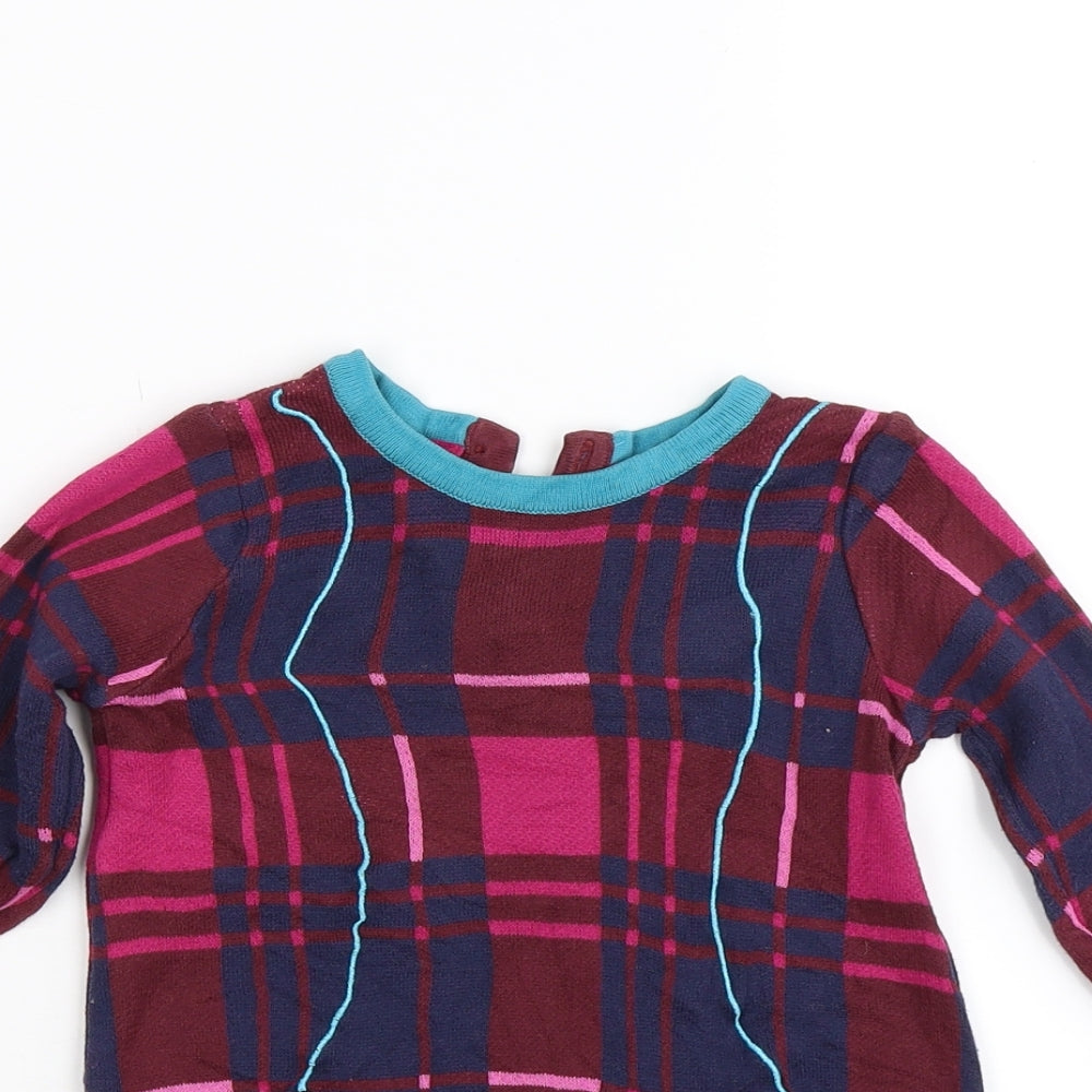 Marks and Spencer Girls Red Check  Jumper Dress  Size 2-3 Years
