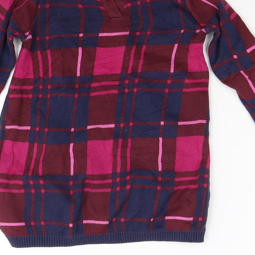 Marks and Spencer Girls Red Check  Jumper Dress  Size 2-3 Years