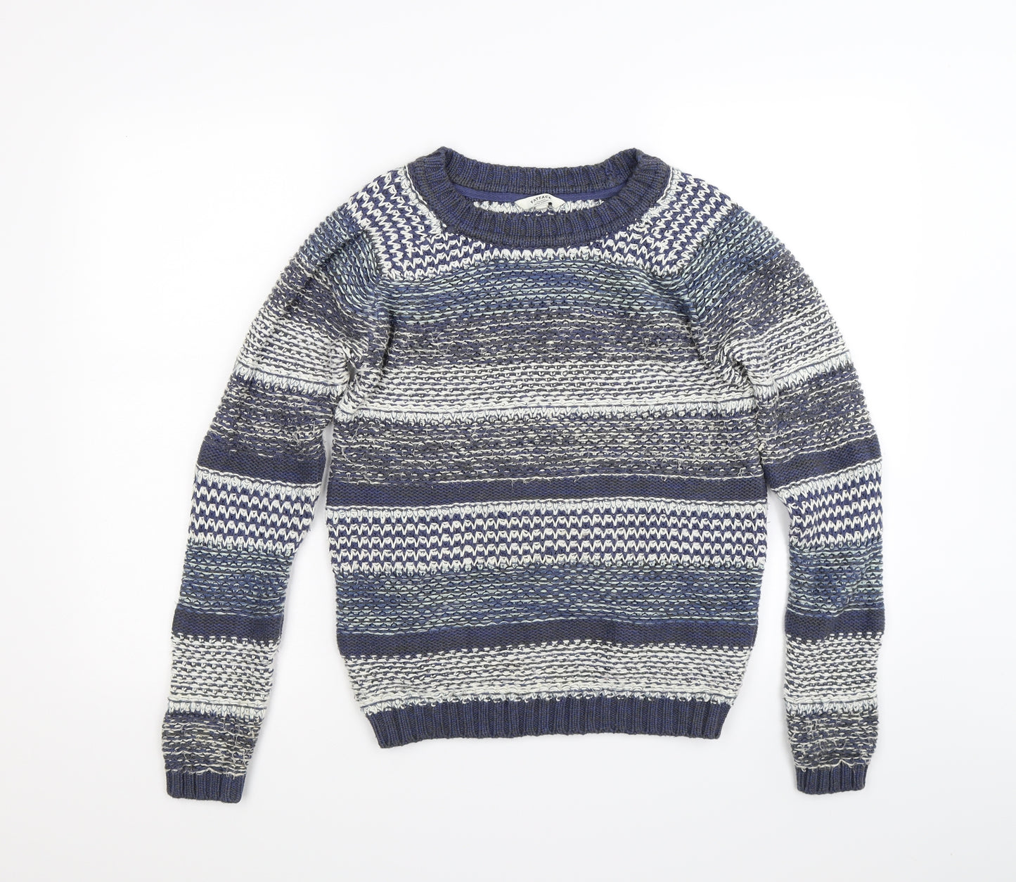 Fat Face Womens Blue Striped  Pullover Jumper Size 10