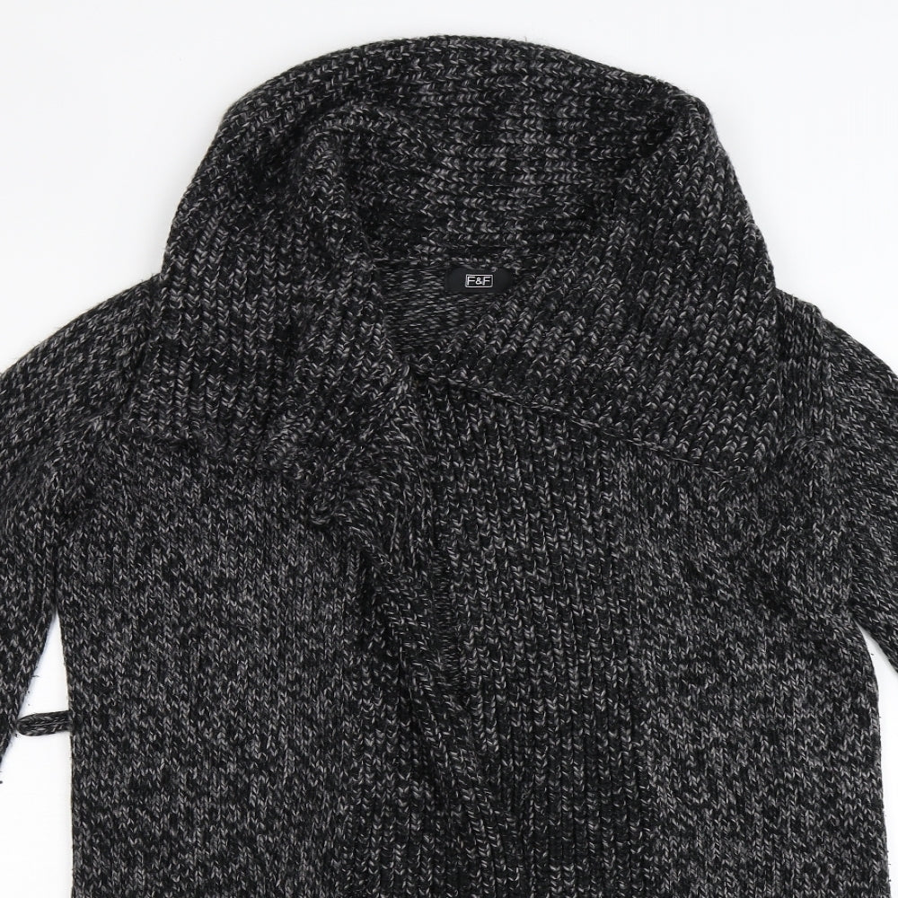 F&F Womens Black  Knit Cardigan Jumper Size 8