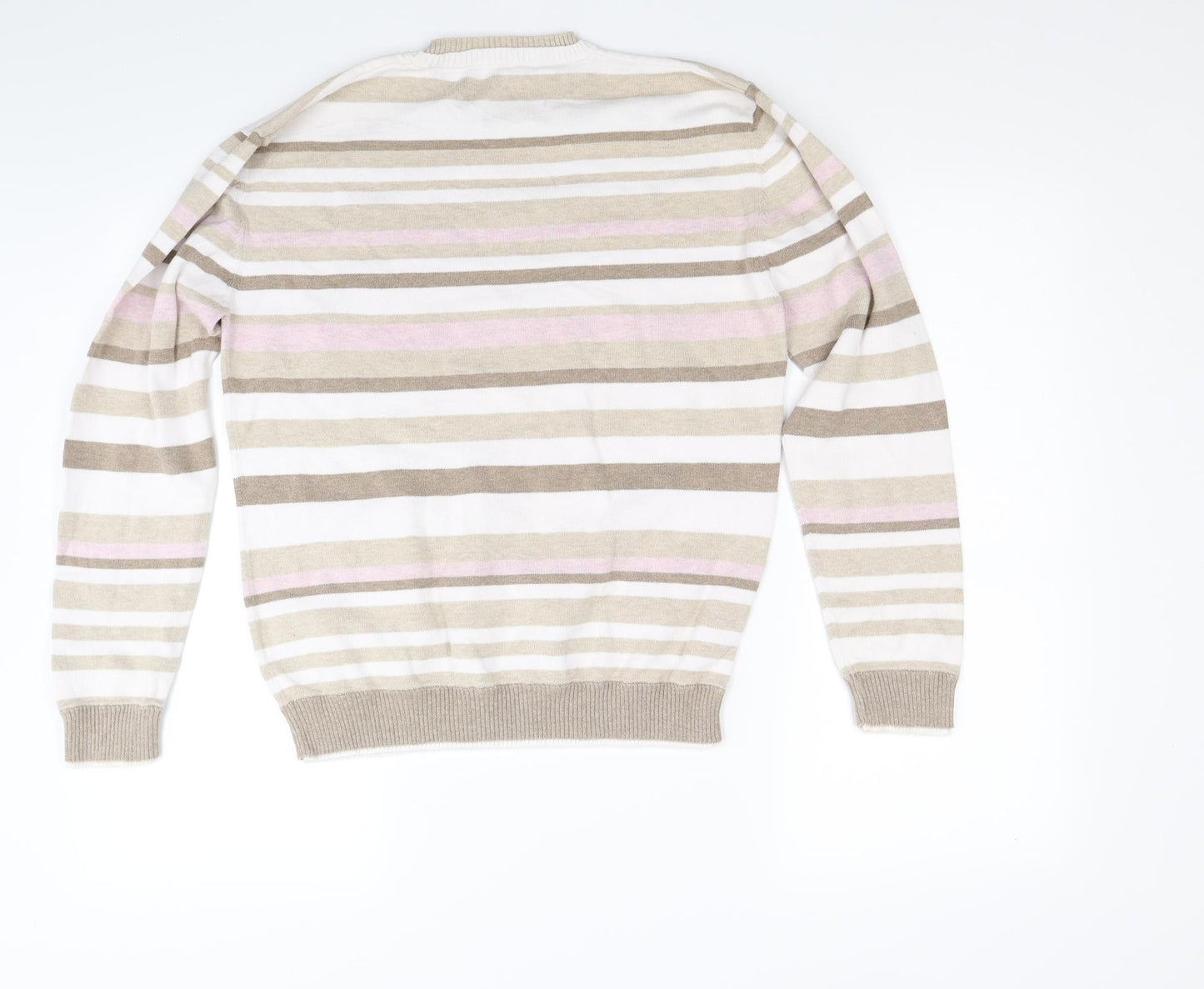River Island Womens Beige Striped Knit Pullover Jumper Size M