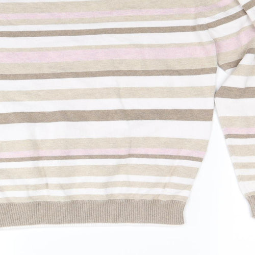 River Island Womens Beige Striped Knit Pullover Jumper Size M