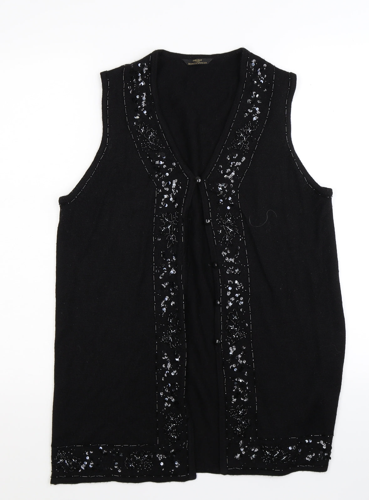 Marks and Spencer Womens Black   Cardigan Jumper Size 14