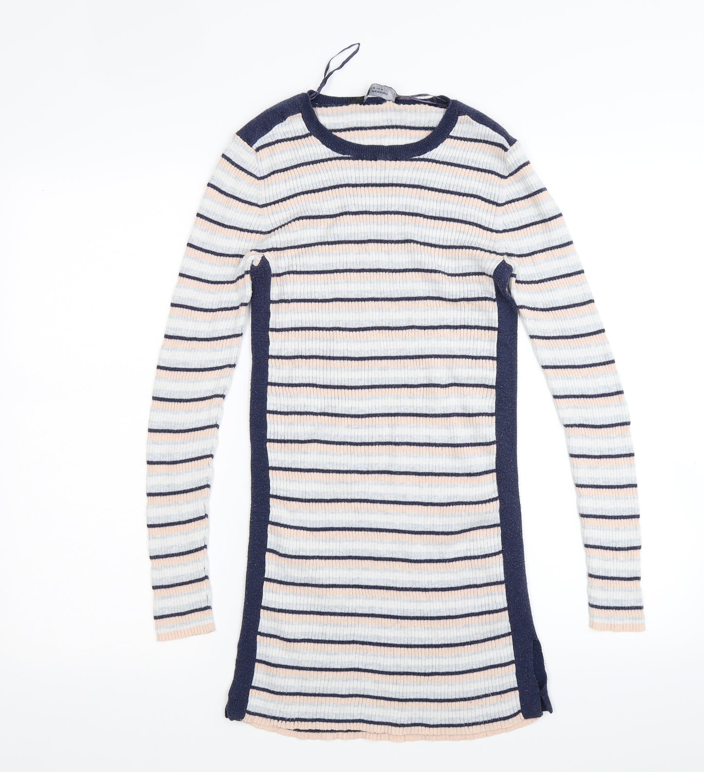 Dorothy Perkins Womens White Striped  Jumper Dress  Size 10