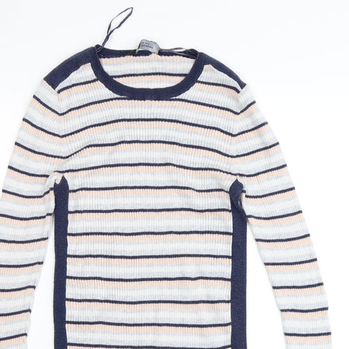 Dorothy Perkins Womens White Striped  Jumper Dress  Size 10