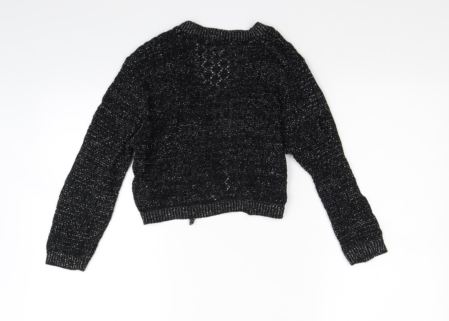 Papaya Womens Black  Knit Wrap Jumper Size M
