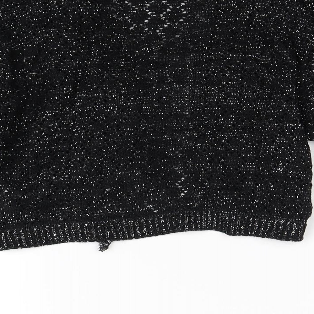 Papaya Womens Black  Knit Wrap Jumper Size M