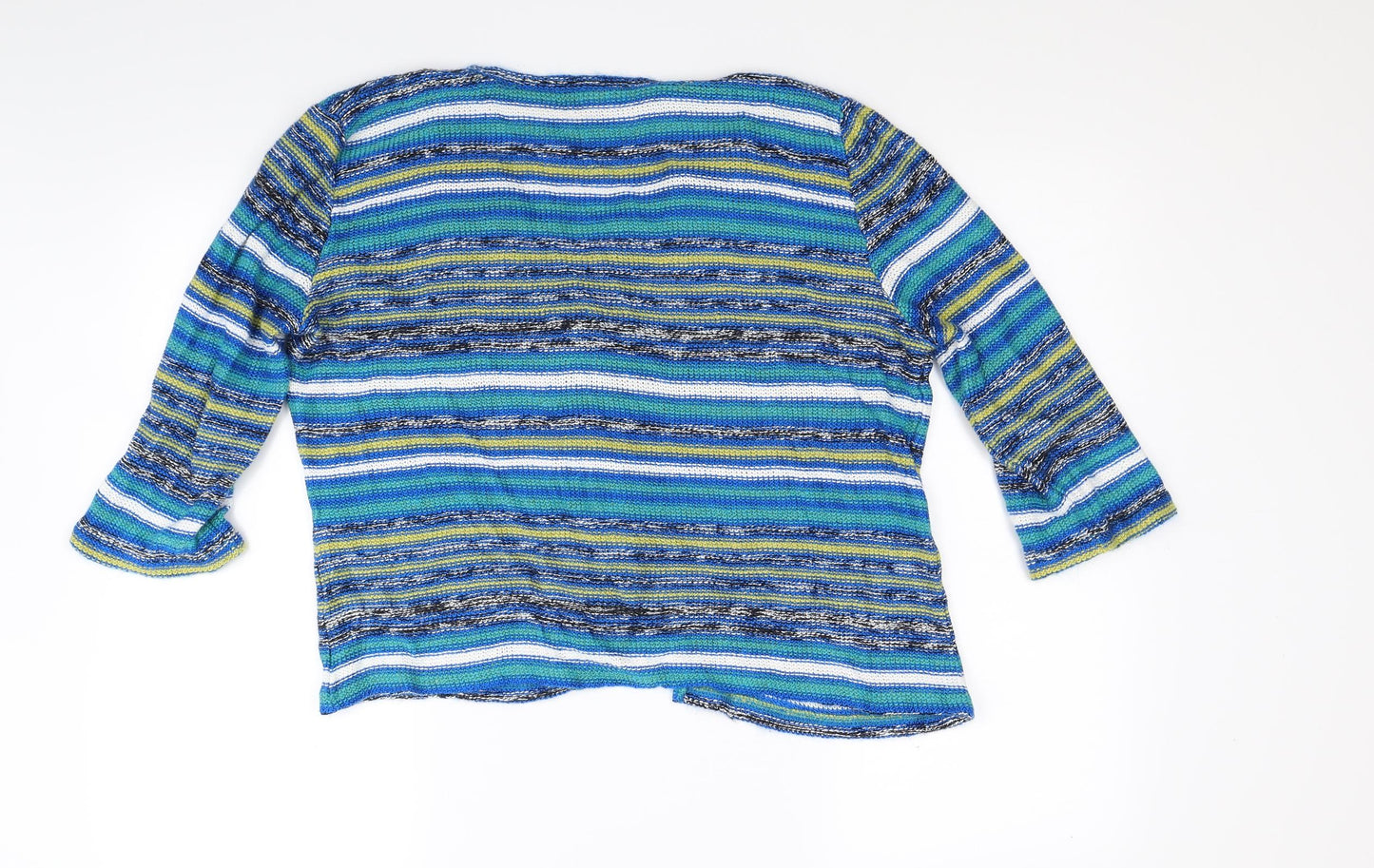 peruna Womens Blue Striped Knit Cardigan Jumper Size XL