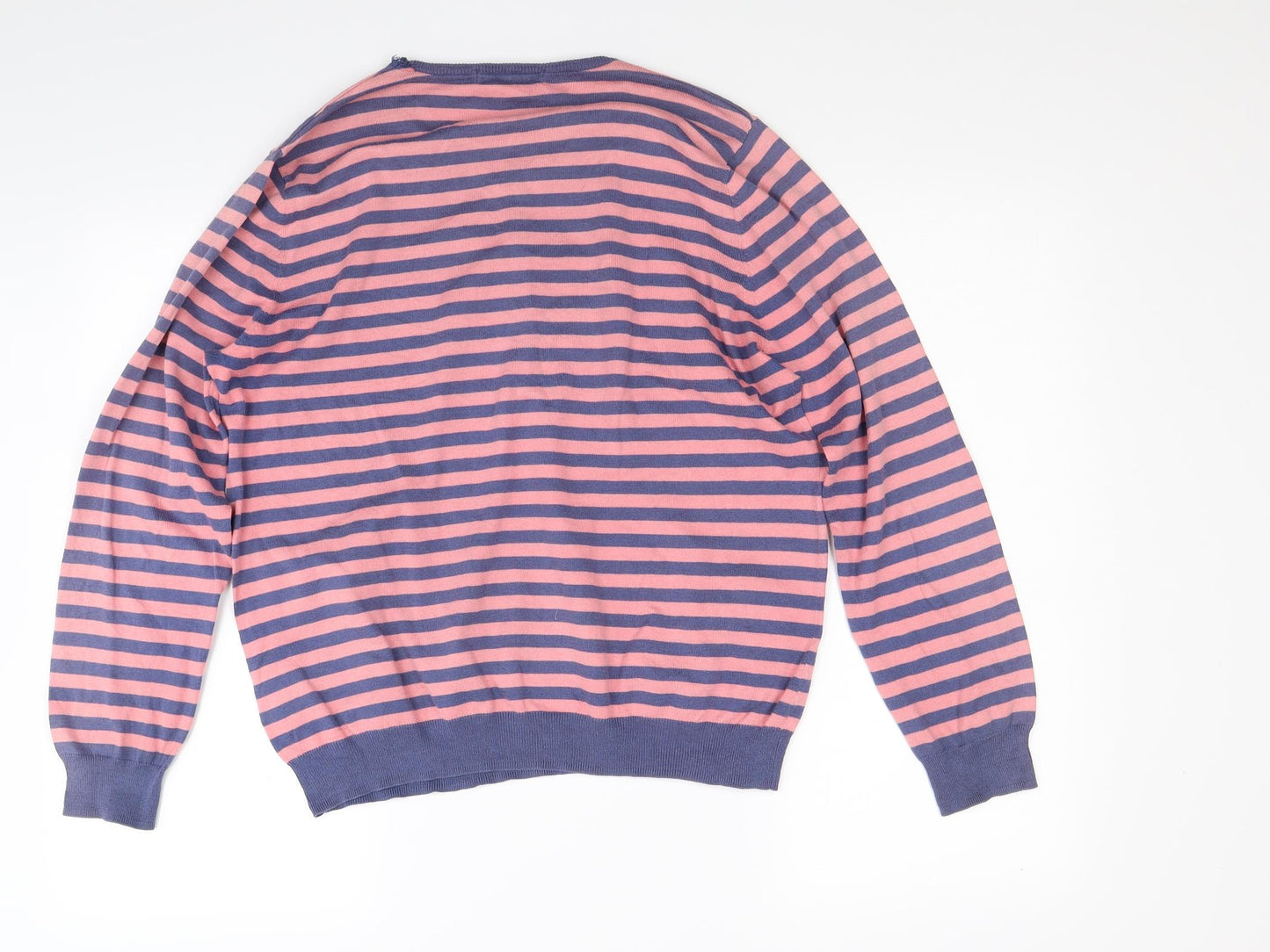 Woolovers Womens Pink Striped Knit Pullover Jumper Size XL