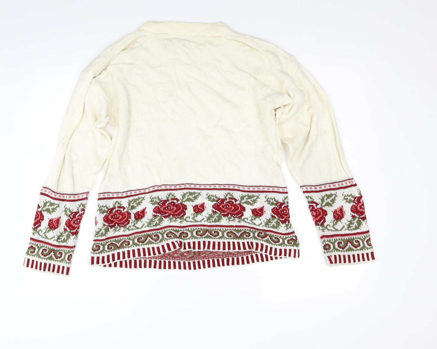 Tammy girl Girls White Floral Knit Tunic Jumper Size 13-14 Years