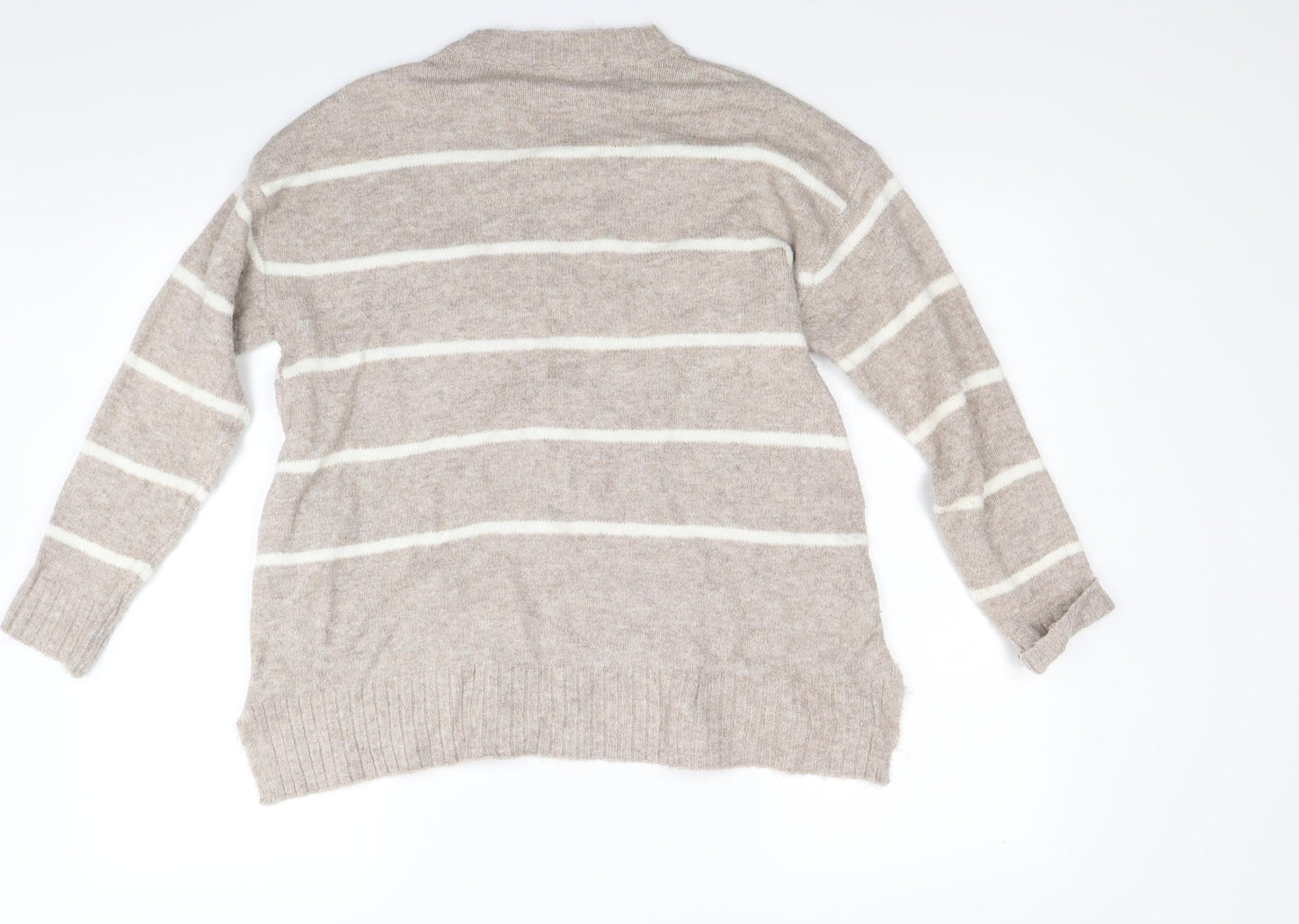 Marks and Spencer Womens Beige Striped  Pullover Jumper Size M