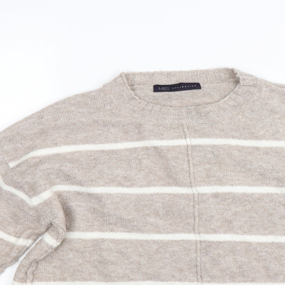 Marks and Spencer Womens Beige Striped  Pullover Jumper Size M
