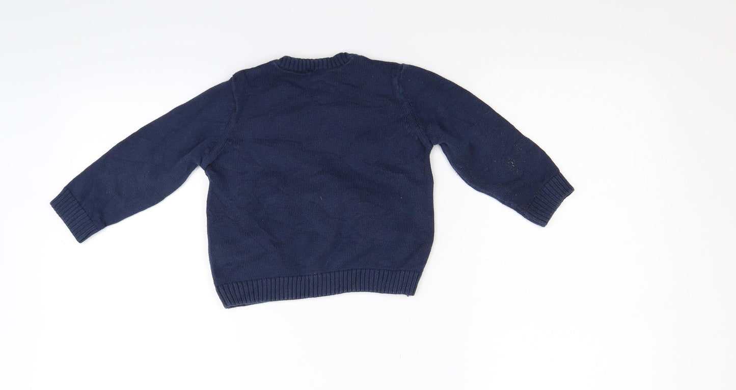 F&F Boys Blue  Knit Pullover Jumper Size 12-18 Months  - Christmas Jumper