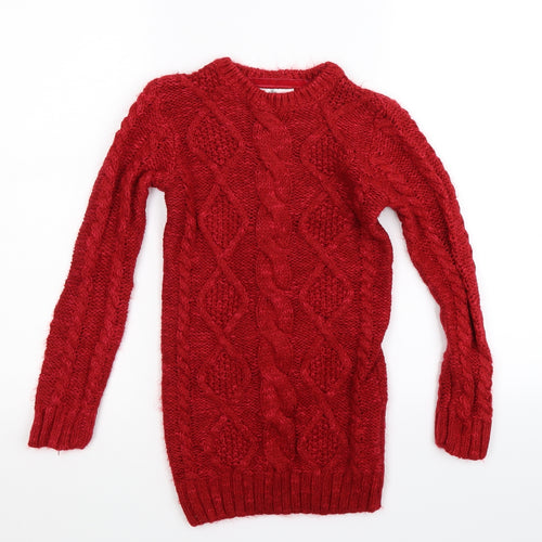 Marks and Spencer Girls Red   Jumper Dress