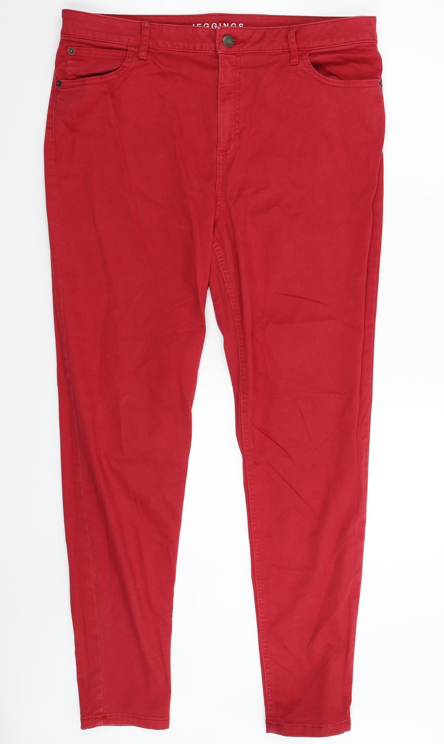 Marks and Spencer Womens Red  Denim Jegging Jeans Size 16 L31 in