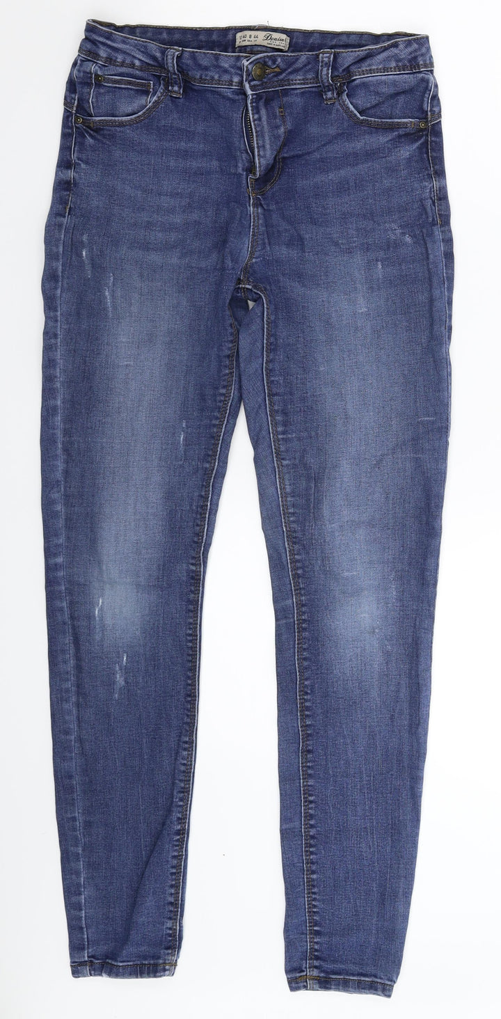 Denim & Co. Womens Blue Denim Skinny Jeans Size 10 L29 in