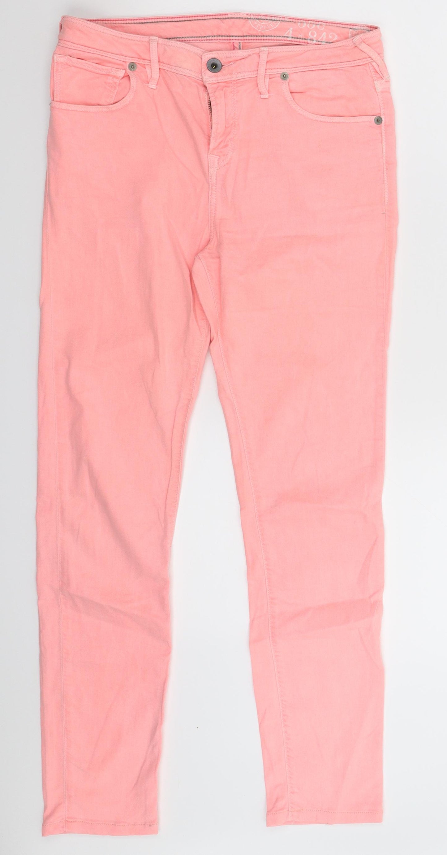 Preworn Womens Pink  Denim Skinny Jeans Size 28 in L27 in