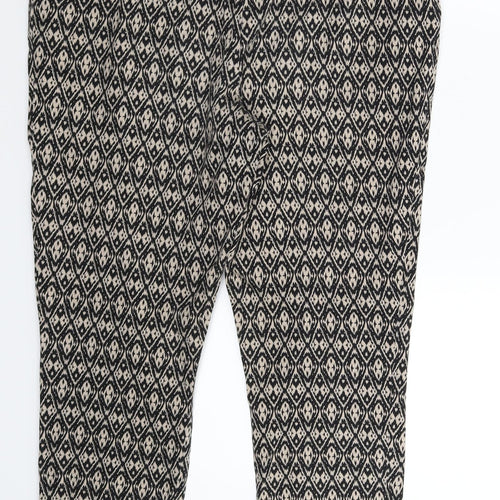F&F Womens Beige Geometric  Trousers  Size 12 L26 in