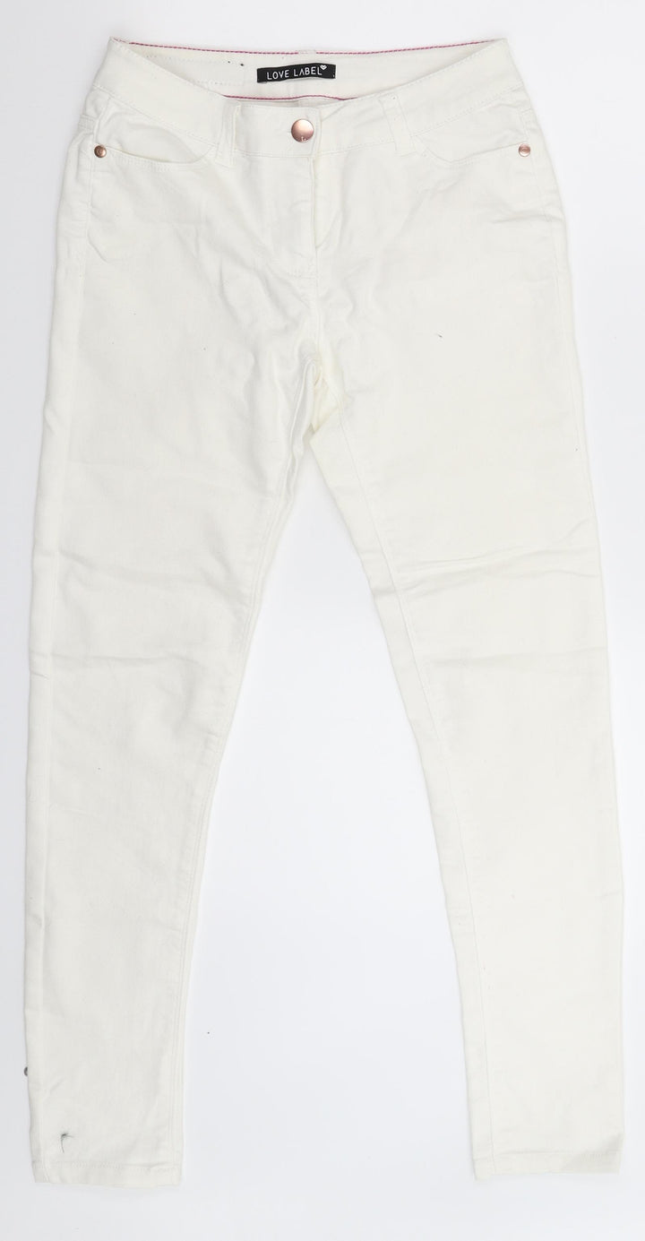 Love Label Womens White Denim Skinny Jeans Size 8 L28 in