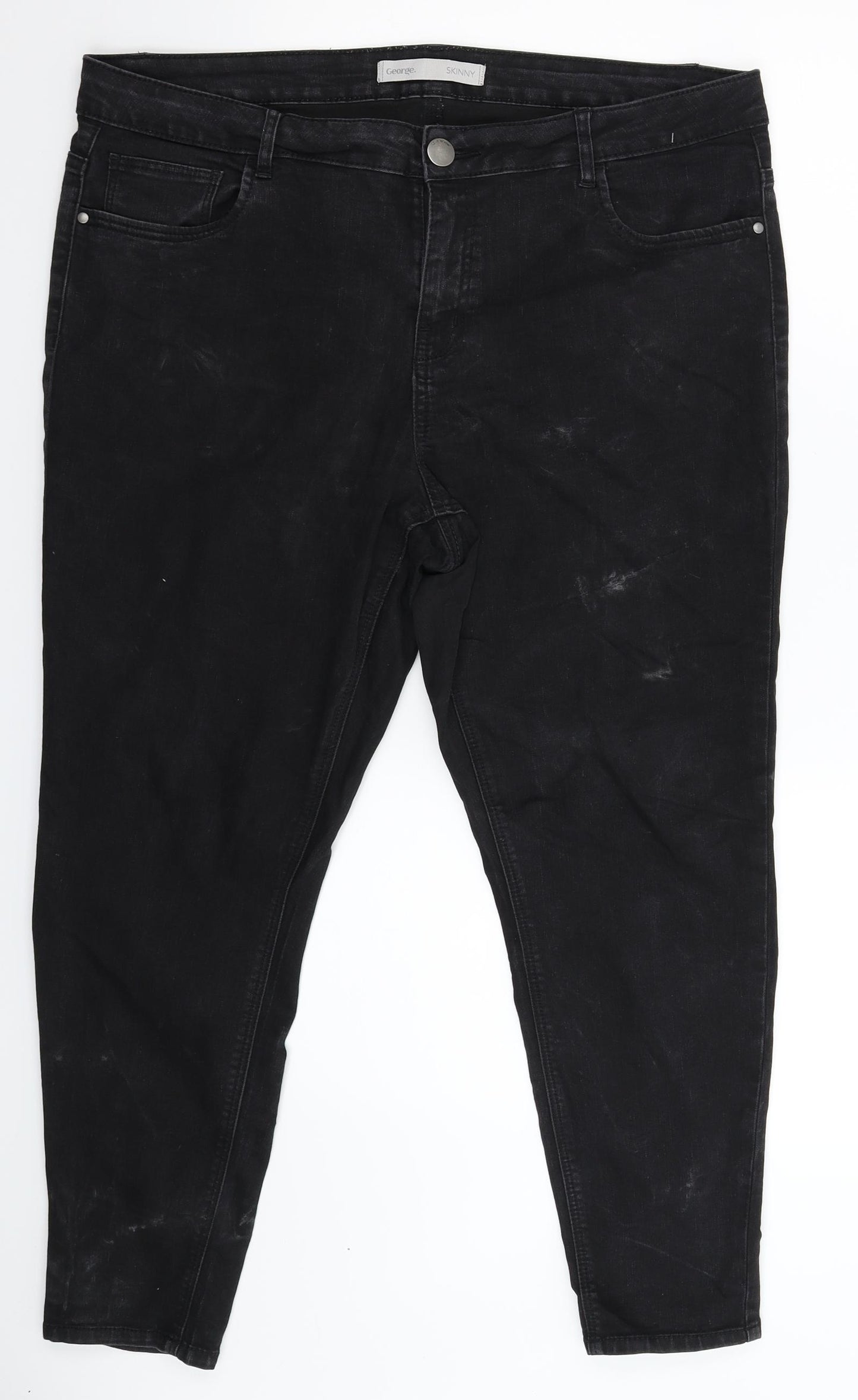 George Womens Black  Denim Skinny Jeans Size 18 L25 in