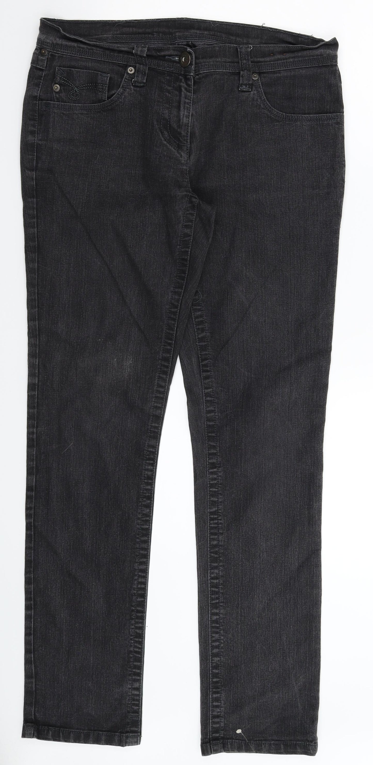Dorothy Perkins Womens Black  Denim Skinny Jeans Size 12 L31 in
