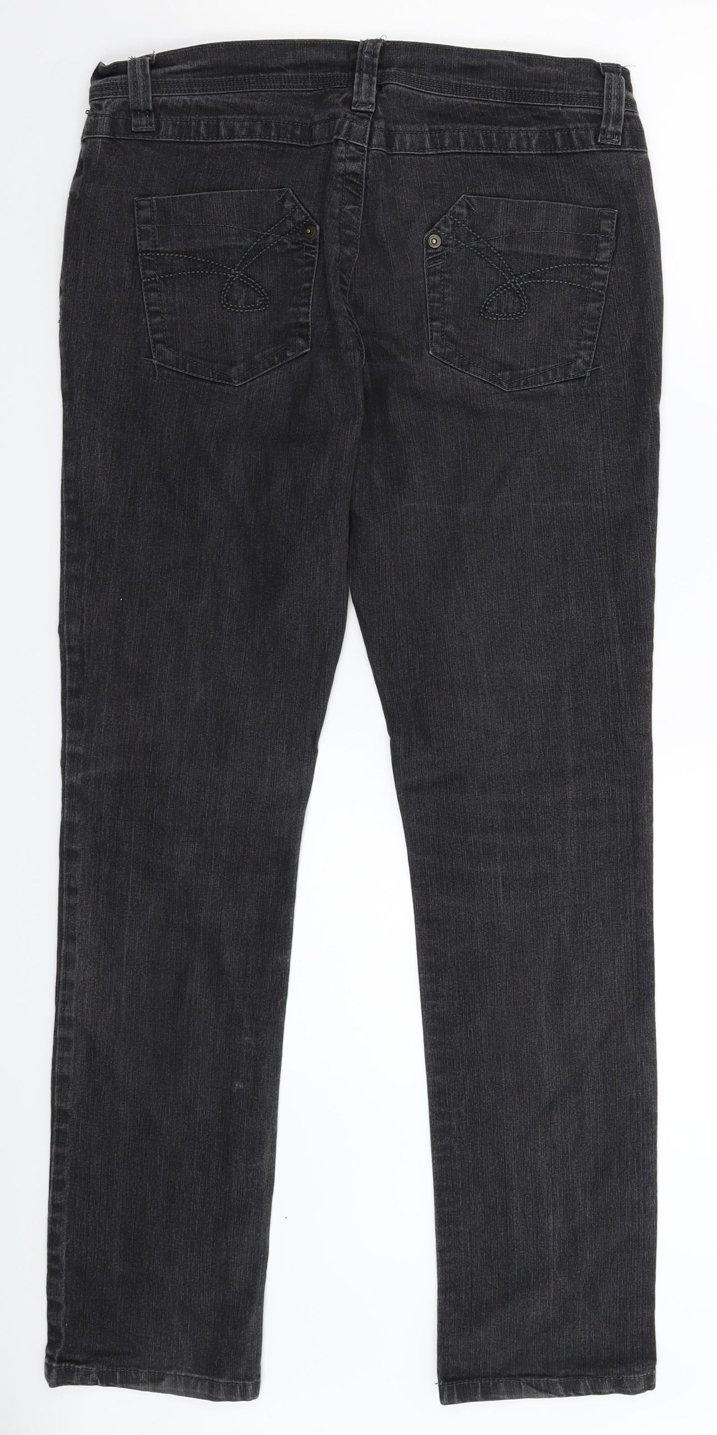 Dorothy Perkins Womens Black  Denim Skinny Jeans Size 12 L31 in