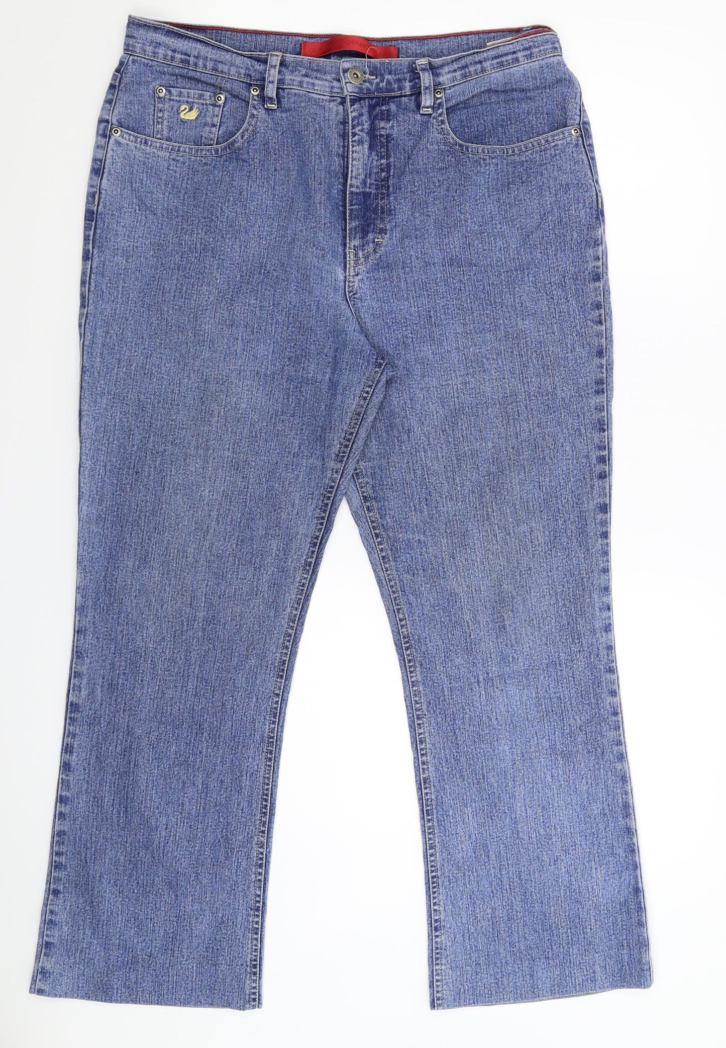 Gloria Vanderbilt Womens Blue  Denim Straight Jeans Size 34 in L27 in
