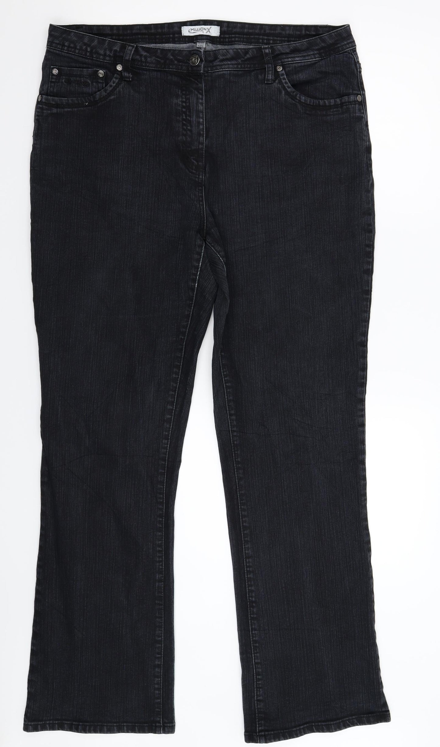Million X Mens Blue  Denim Bootcut Jeans Size 38 L32 in