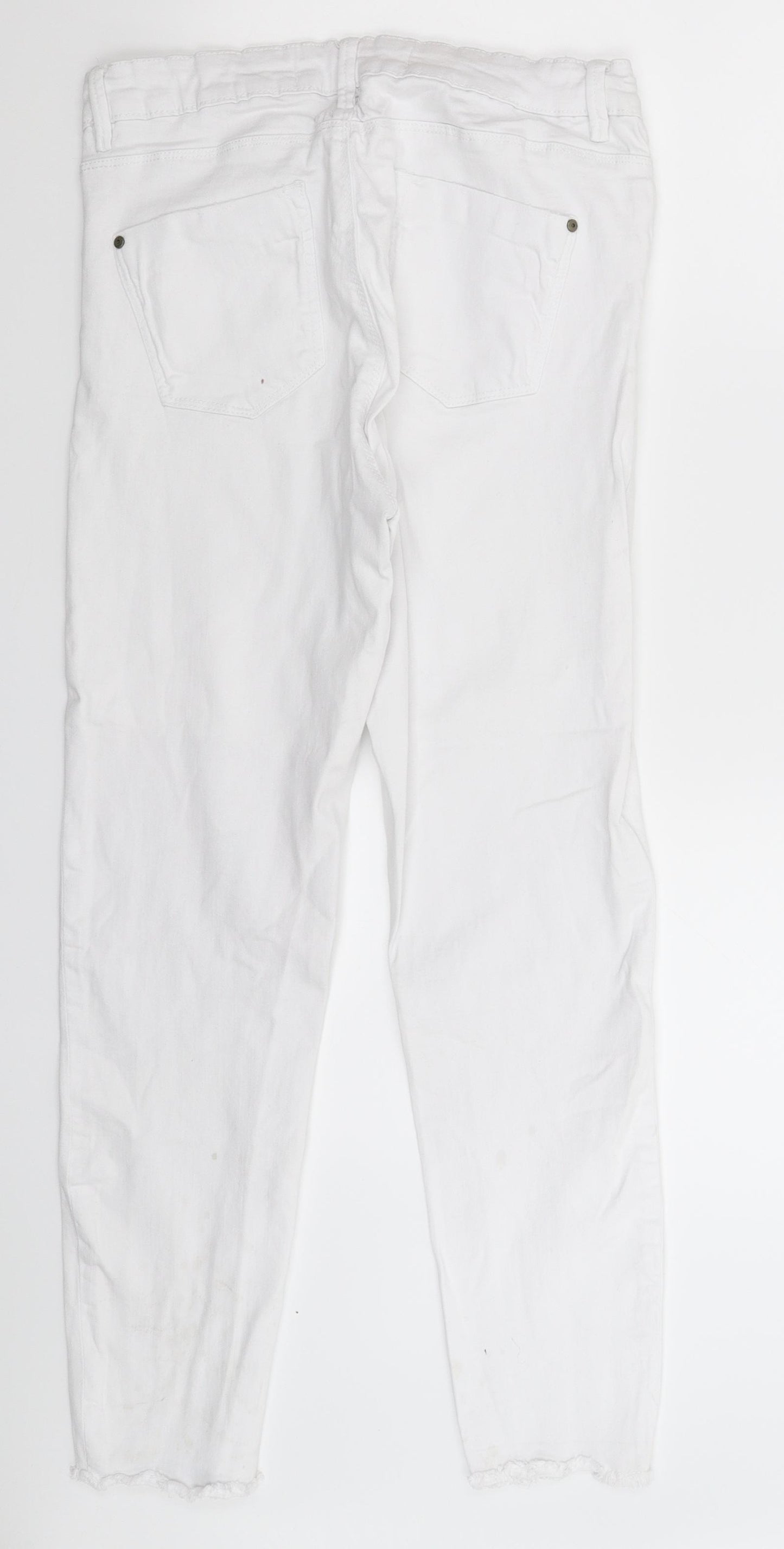 Denim & Co. Womens White  Denim Skinny Jeans Size 12 L27 in