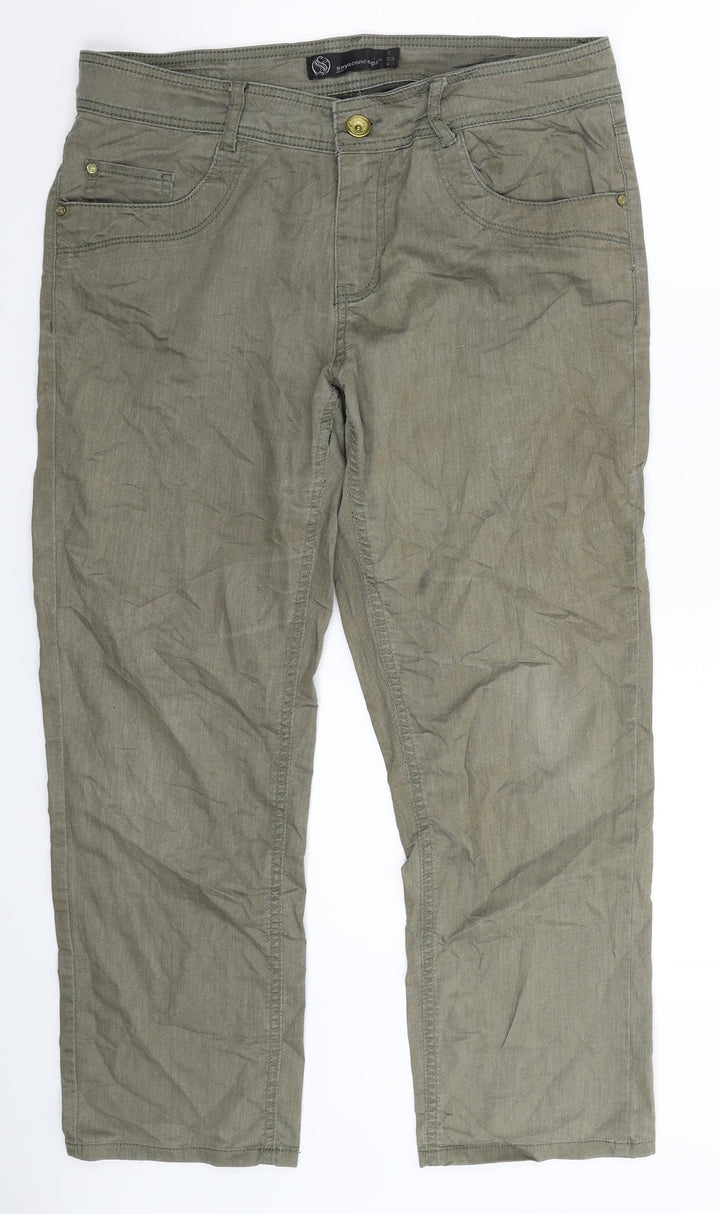 Soyaconcept Womens Green  Denim Straight Jeans Size 33 in L27 in