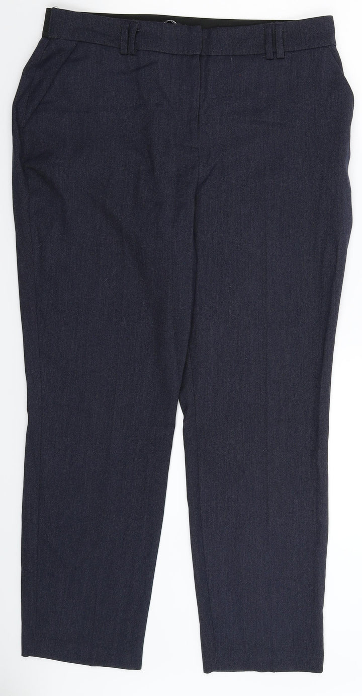 Bonmarché Womens Blue Dress Pants Trousers Size 12 L28 in