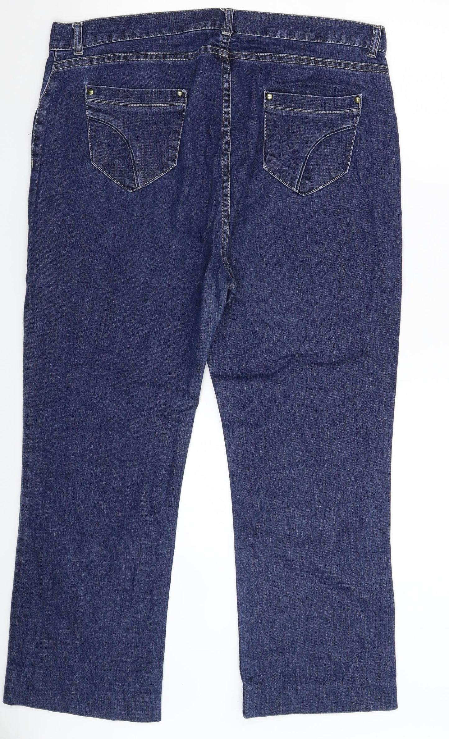 Marks and Spencer Womens Blue  Denim Straight Jeans Size 16 L26 in