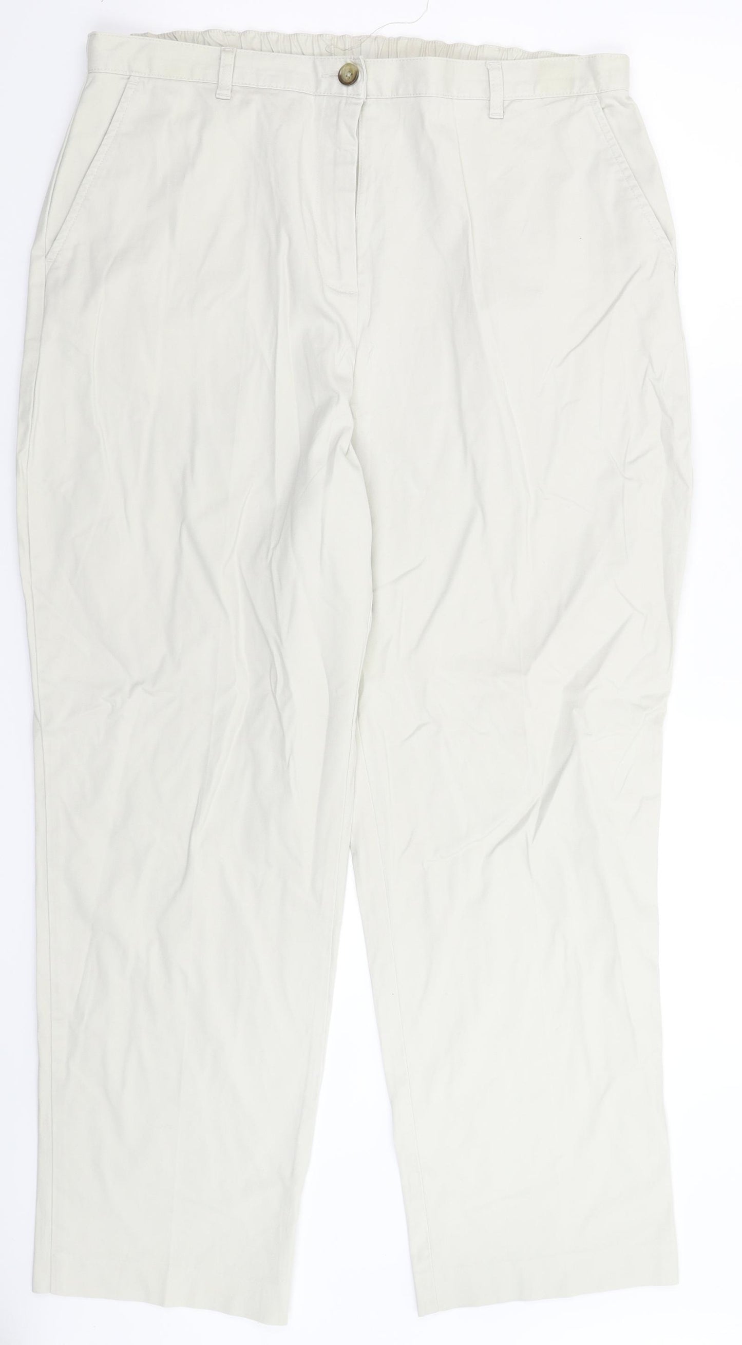 Lands' End Womens Grey   Chino Trousers Size 18 L30 in