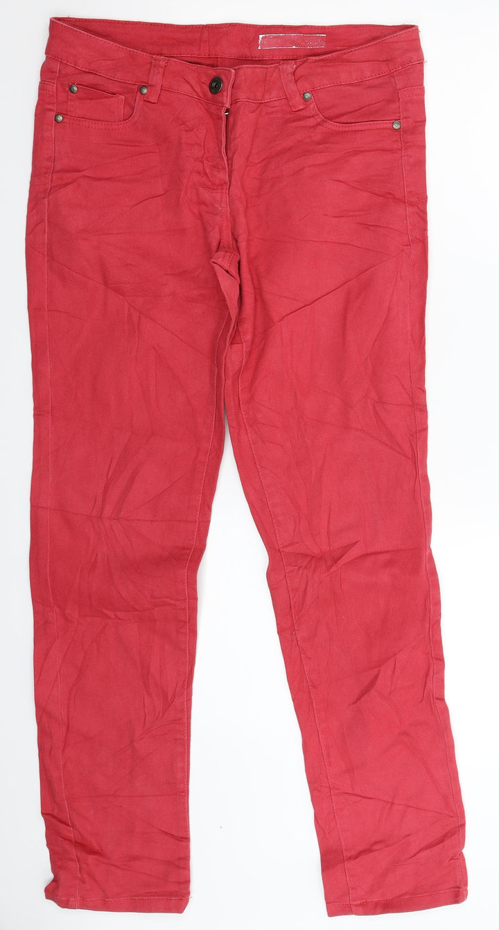 Preworn Womens Red  Denim Skinny Jeans Size 32 in L29 in