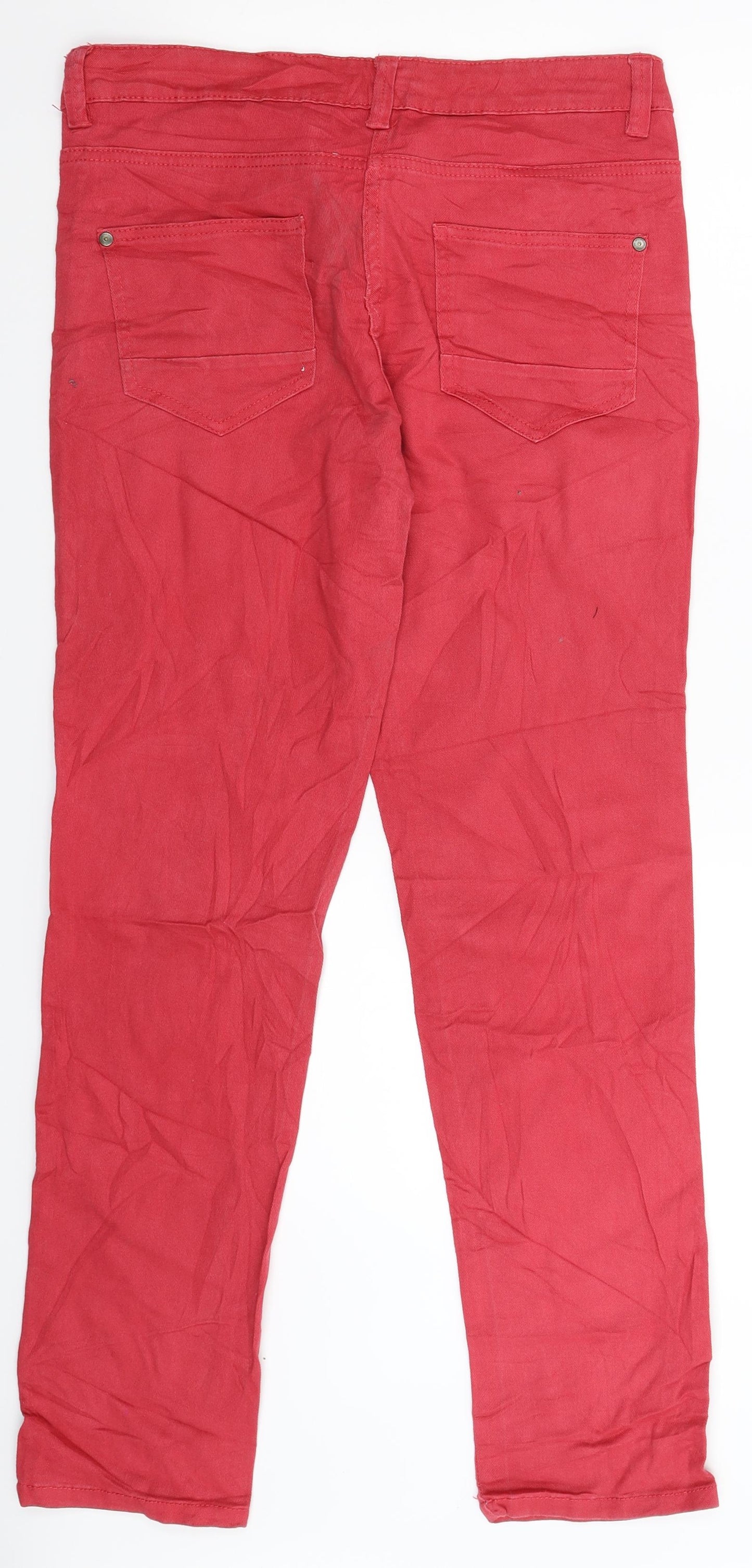 Preworn Womens Red  Denim Skinny Jeans Size 32 in L29 in