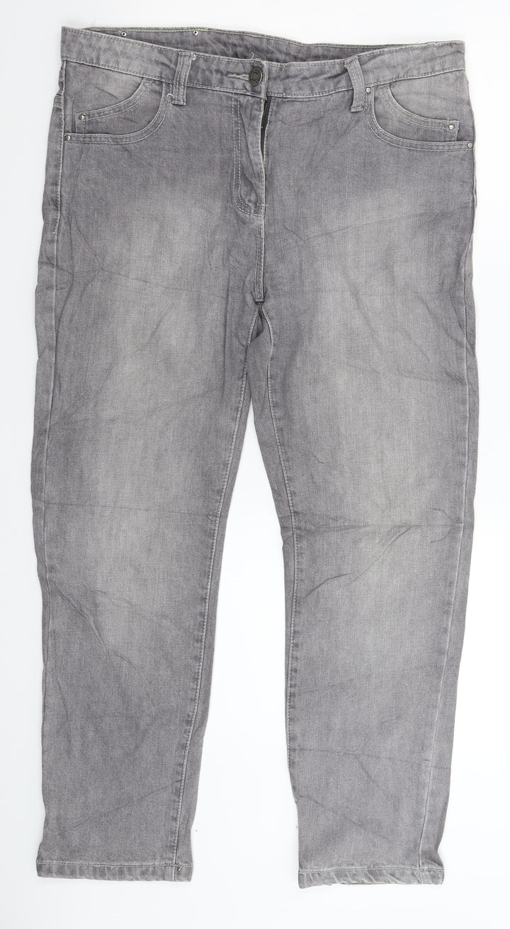 Gina Womens Grey Denim Skinny Jeans Size 34 in L27 in