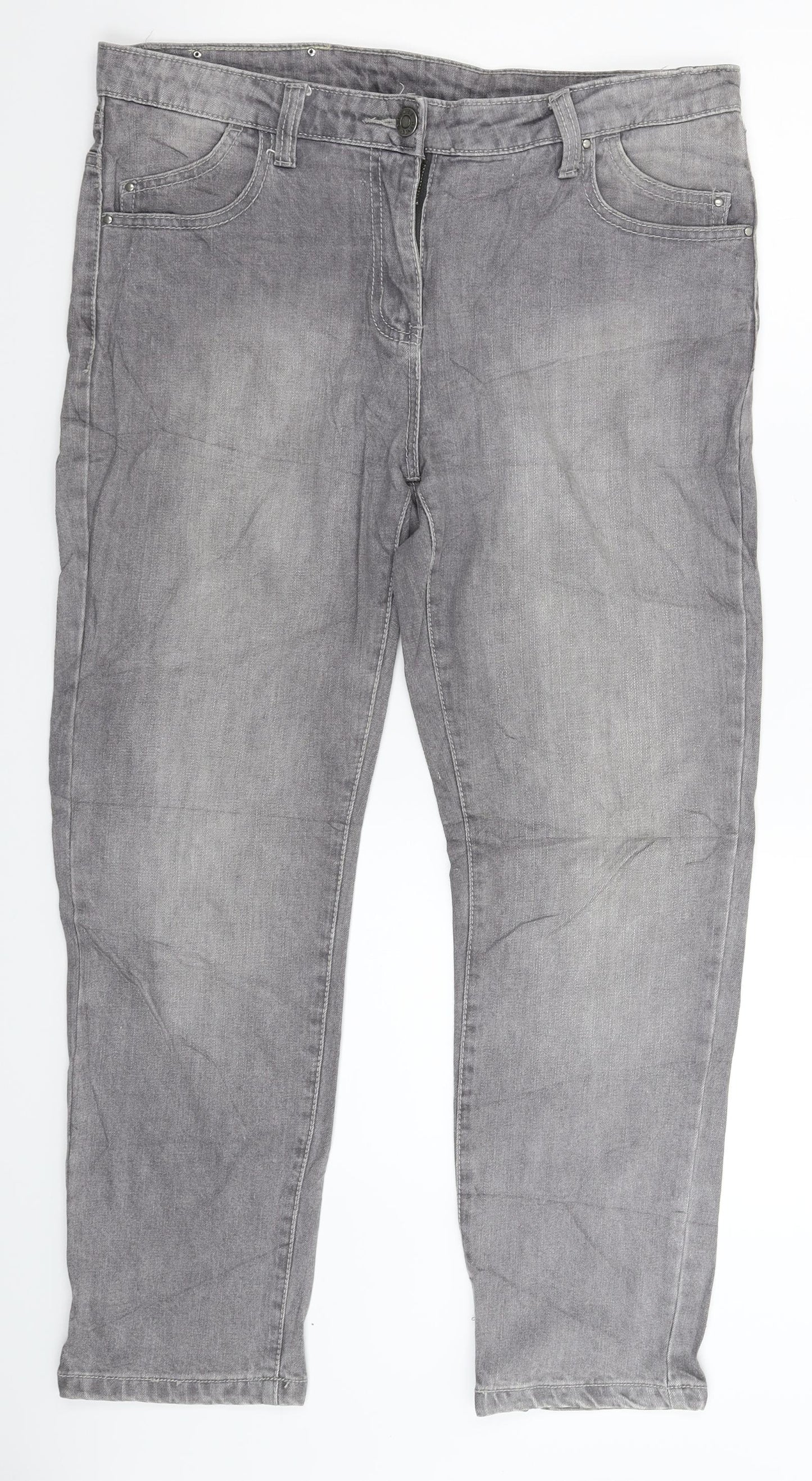 Gina Womens Grey  Denim Skinny Jeans Size 34 in L27 in