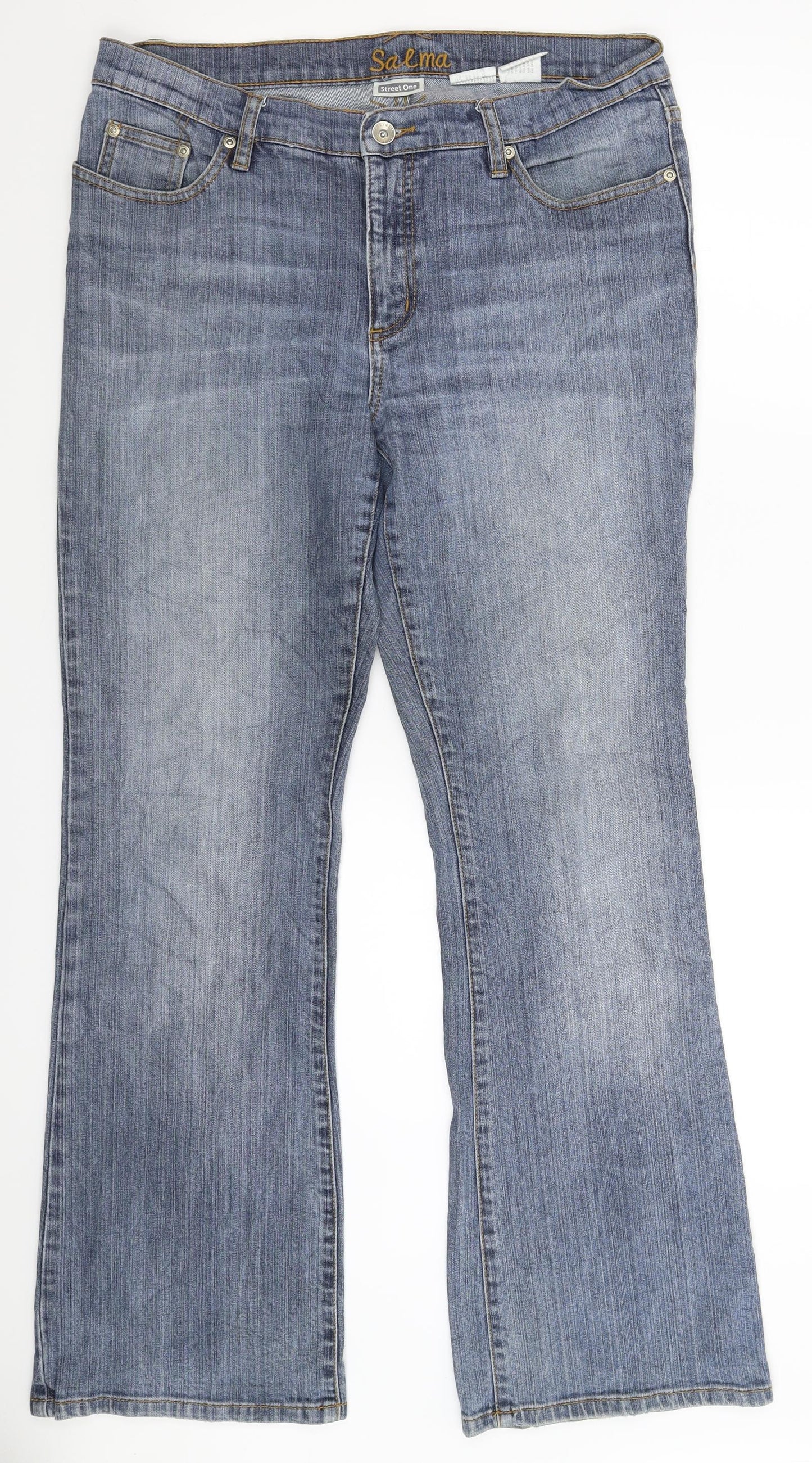 Street One Womens Blue  Denim Flared Jeans Size 34 in L31 in