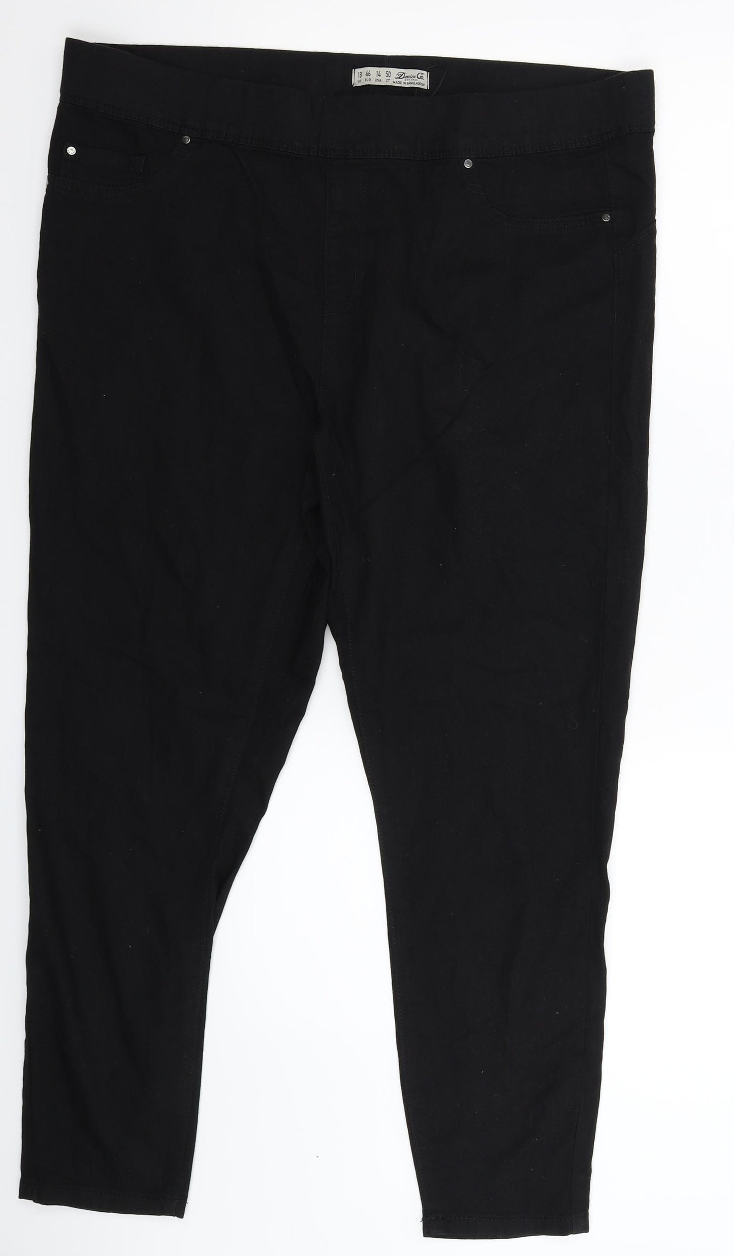 Denim & Co. Womens Black  Denim Jegging Jeans Size 18 L27 in
