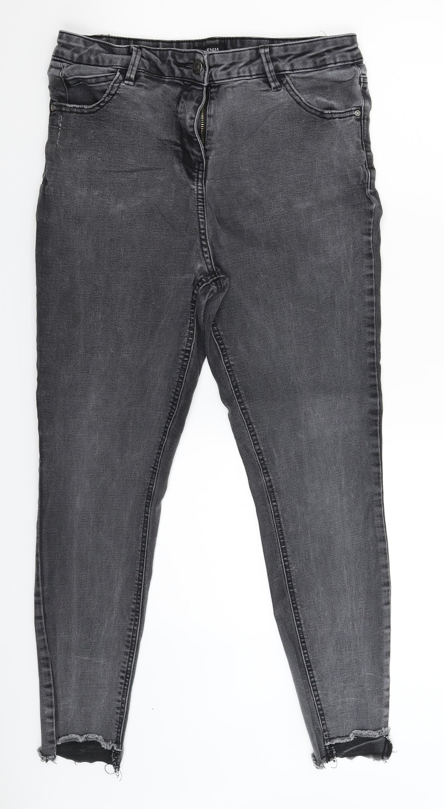 Matalan Womens Grey  Denim Skinny Jeans Size 14 L25 in
