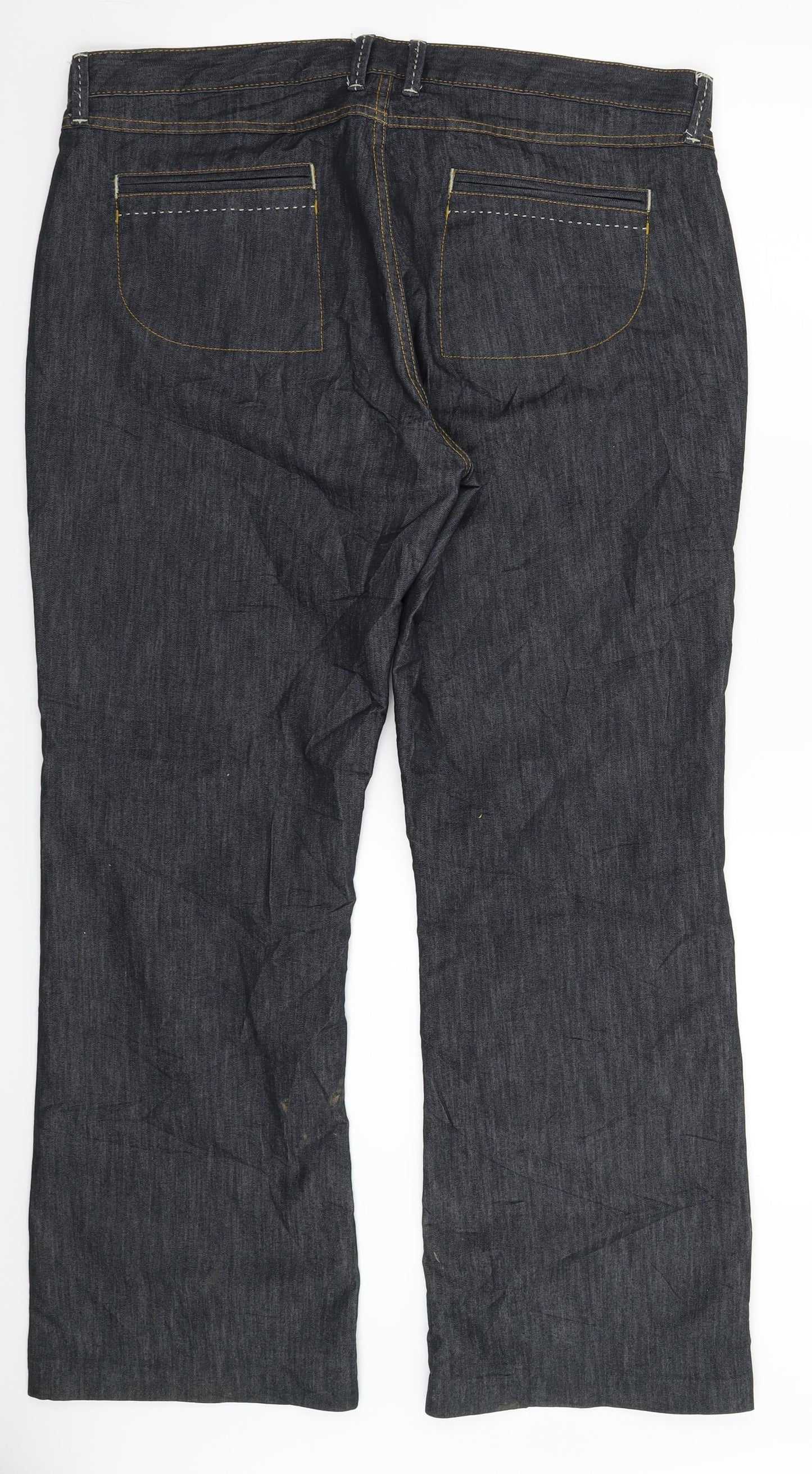 Marks and Spencer Womens Black  Denim Flared Jeans Size 18 L30 in