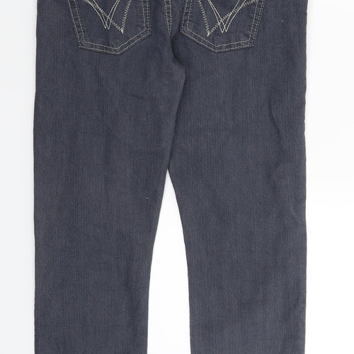 Authentic Womens Grey  Denim Straight Jeans Size 30 in L25 in