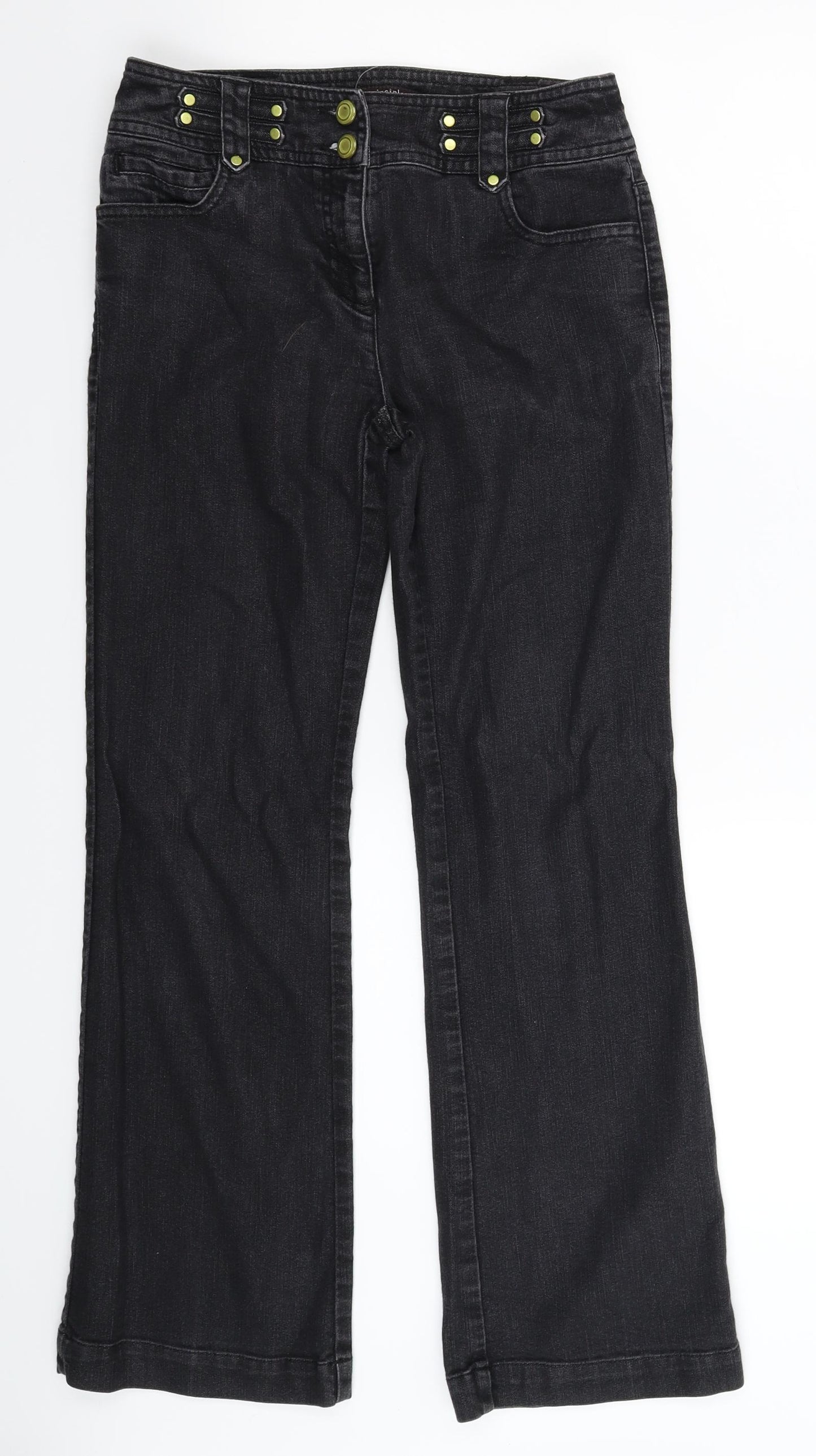 Principles Womens Black  Denim Straight Jeans Size 8 L28 in