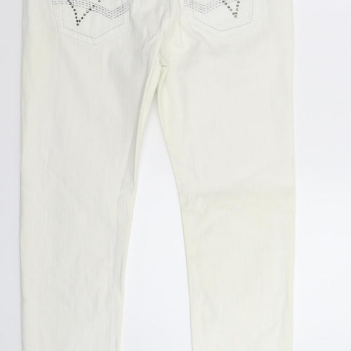 House of Denim Womens White  Denim Skinny Jeans Size 12 L29 in