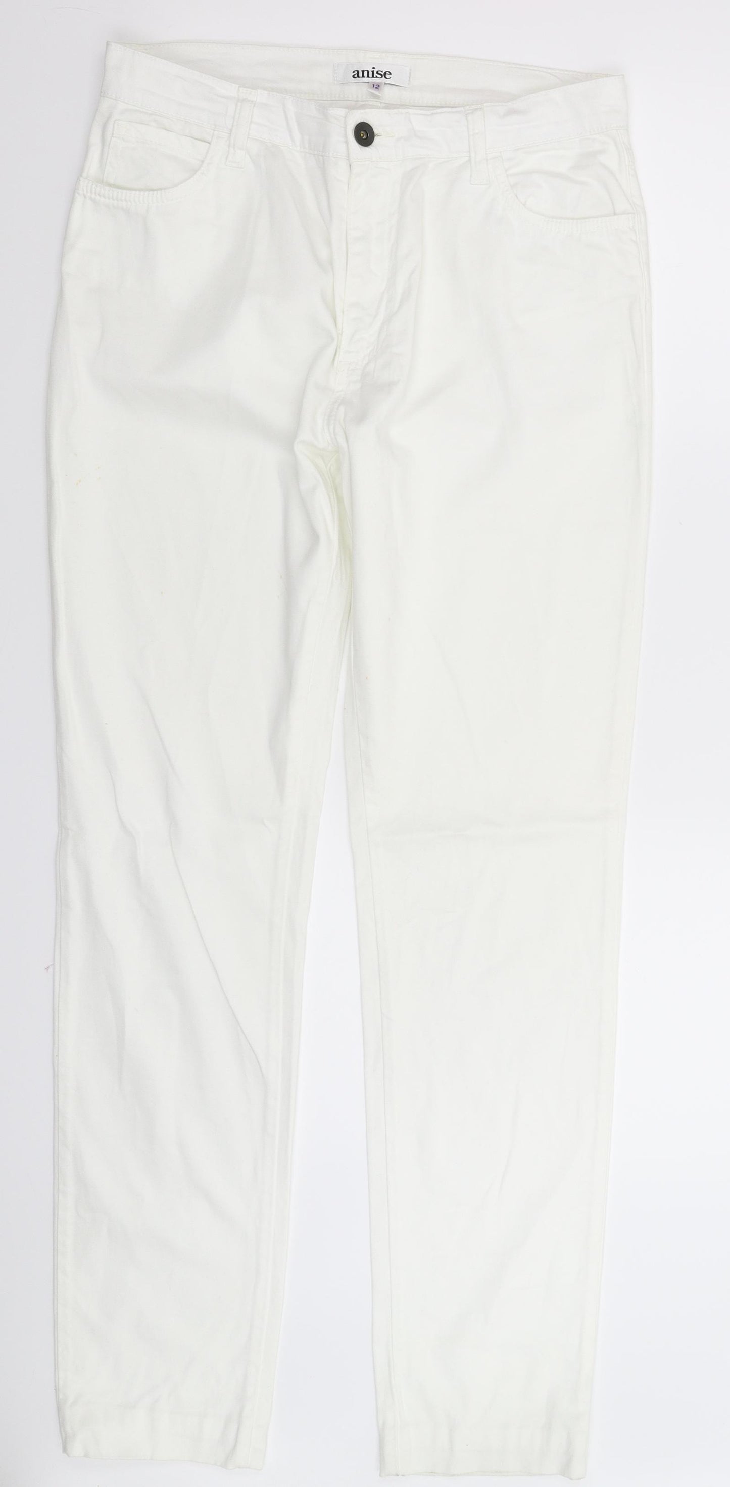 Anise Womens White   Trousers  Size 12 L32 in